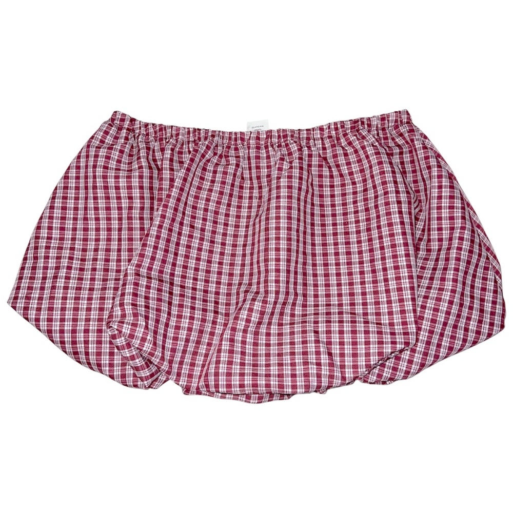 Burgundy plaid bubble skirt